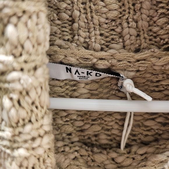 NA-KD Womans Beige L/XL Turtle Neck Sweater Dress - Picture 2 of 9